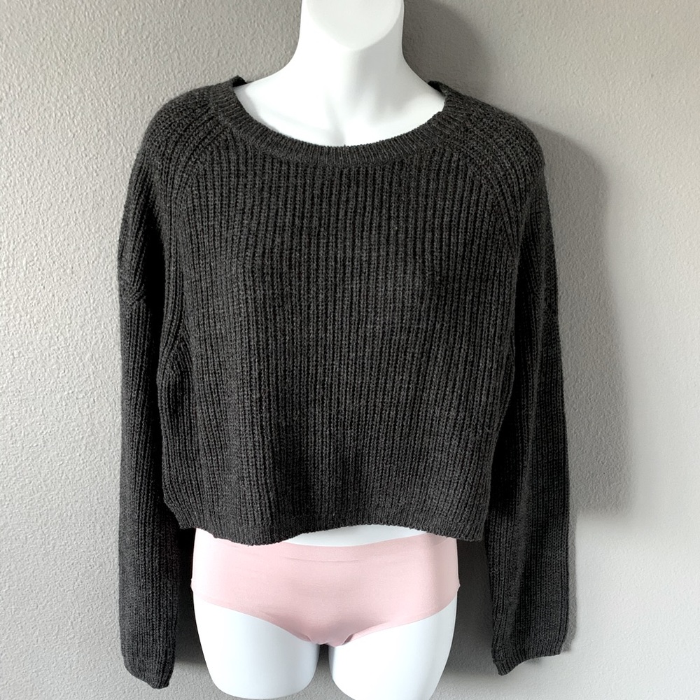 Dark Grey Knit Sweater Medium/Large Loose Fit
